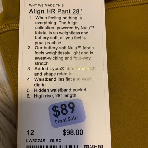 Lululemon align hr pant 28 - Picture 7 of 7